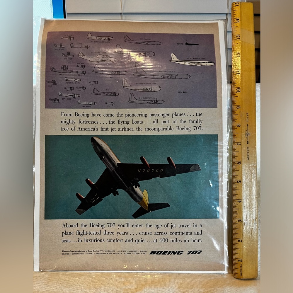 Vintage 1957 Boeing 707 Ad